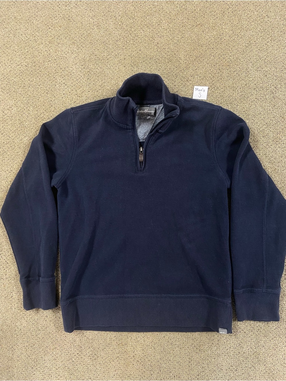 Eddie Bauer Men's Dark Navy Half-Zip Pullover Sweater